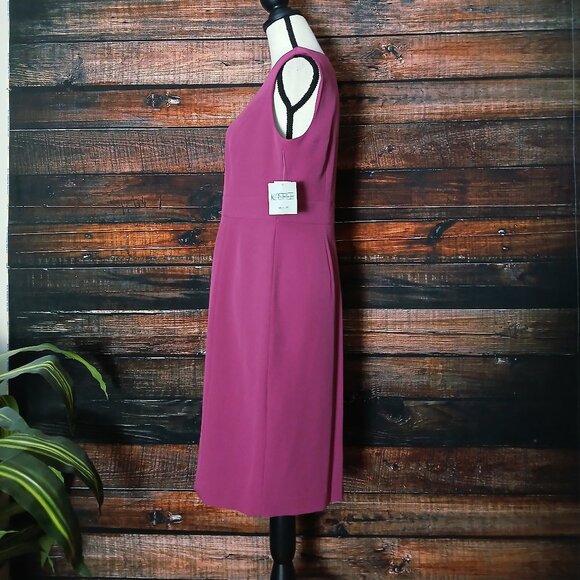 NWT Kasper Sheath Dress 10P Cerise Zip Back Lined - Picture 7 of 11